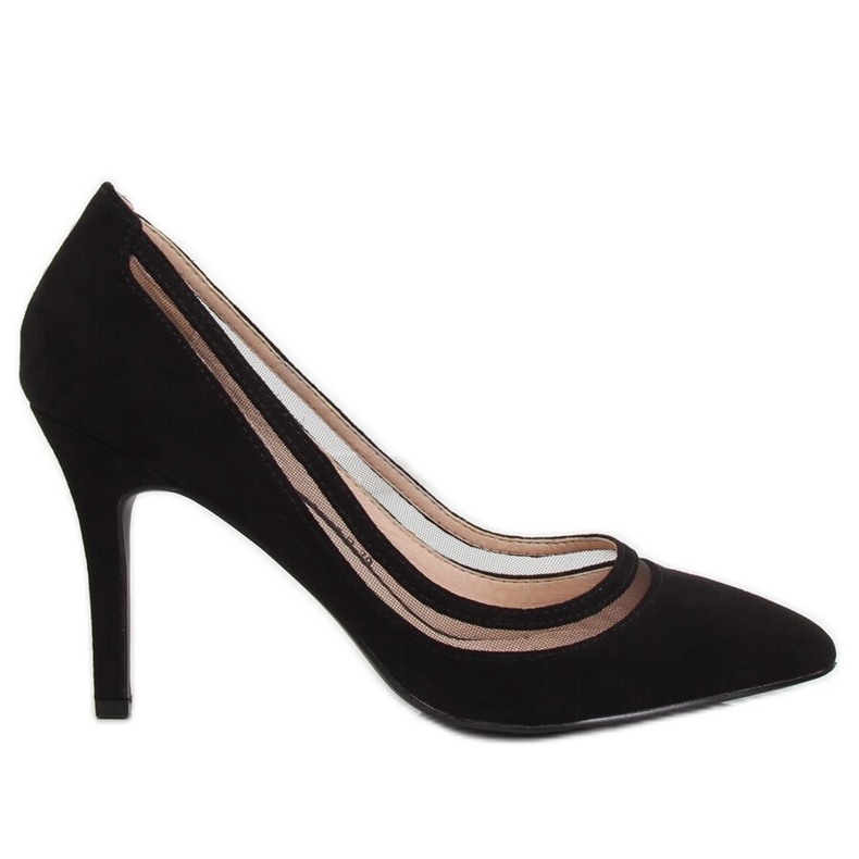 Zapatos de salón con tacón negro 1282-P Negro