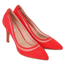 Zapatos de salón con tacón de aguja rojo 1282-P Rojo Zapatos de salón con tacón de aguja rojo 1282-P Rojo