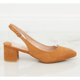 Bombas con camello de talón expuesto S0-231 Camel II-GAT marrón