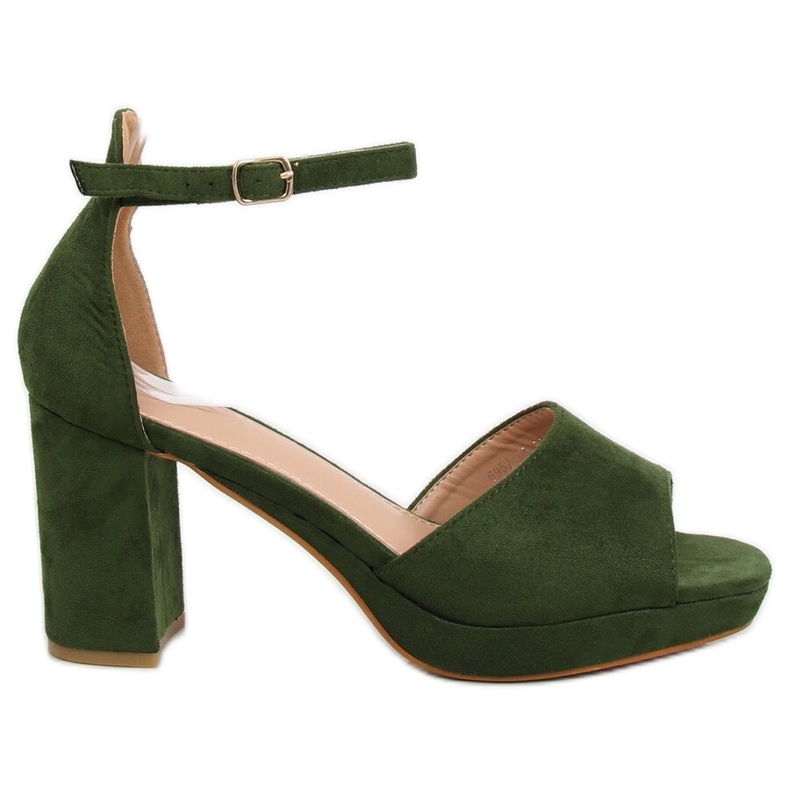 Sandalias de tacón verde 6952-GL Green Sandalias de tacón verde 6952-GL Green