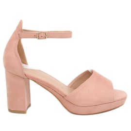 Sandalias de tacón rosa 6952-GL Pink rosado