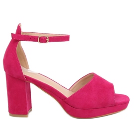 Sandalias tacón fucsia 6952-GL Fushia rosa