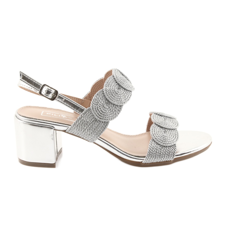 Sandalias cordon plata soutache Filippo 793 gris Sandalias cordon plata soutache Filippo 793 gris