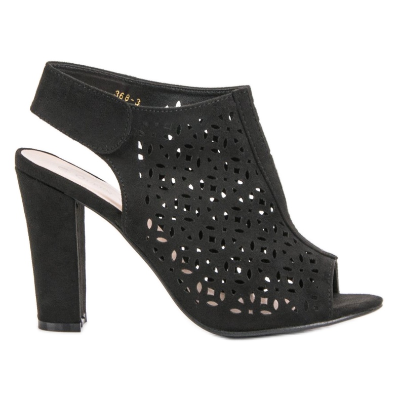Queen Vivi Sandalias caladas con empeine negro