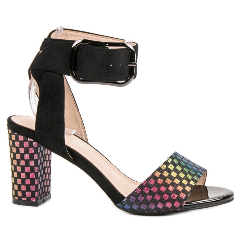 Sandalias en un poste VINCEZA negro multicolor Sandalias en un poste VINCEZA negro multicolor