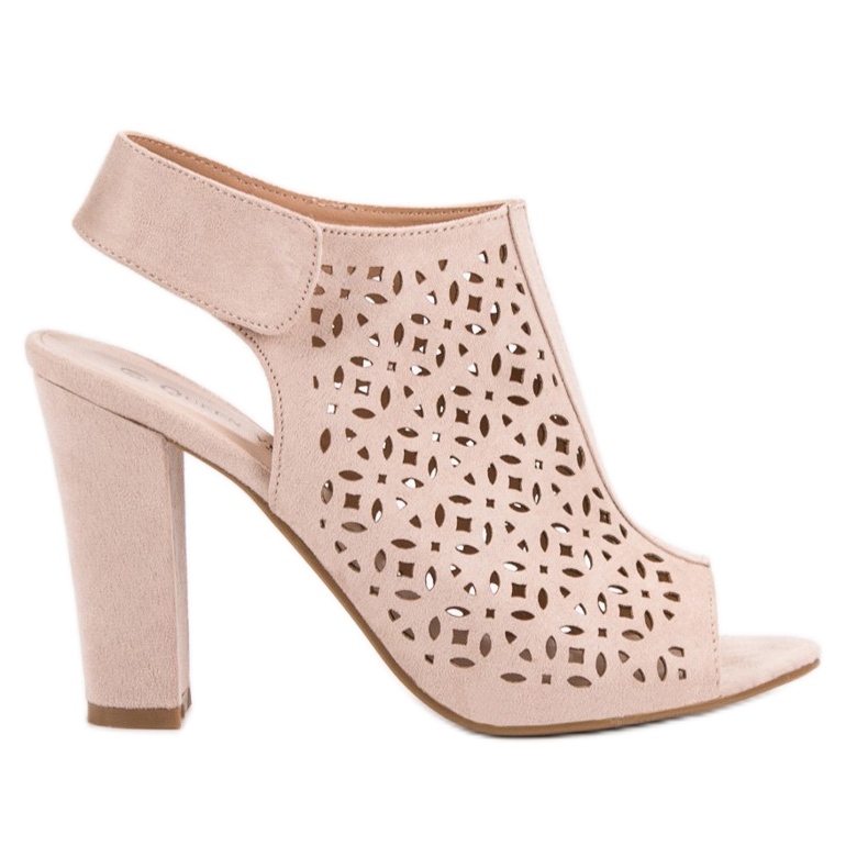 Queen Vivi Sandalias caladas con empeine rosado
