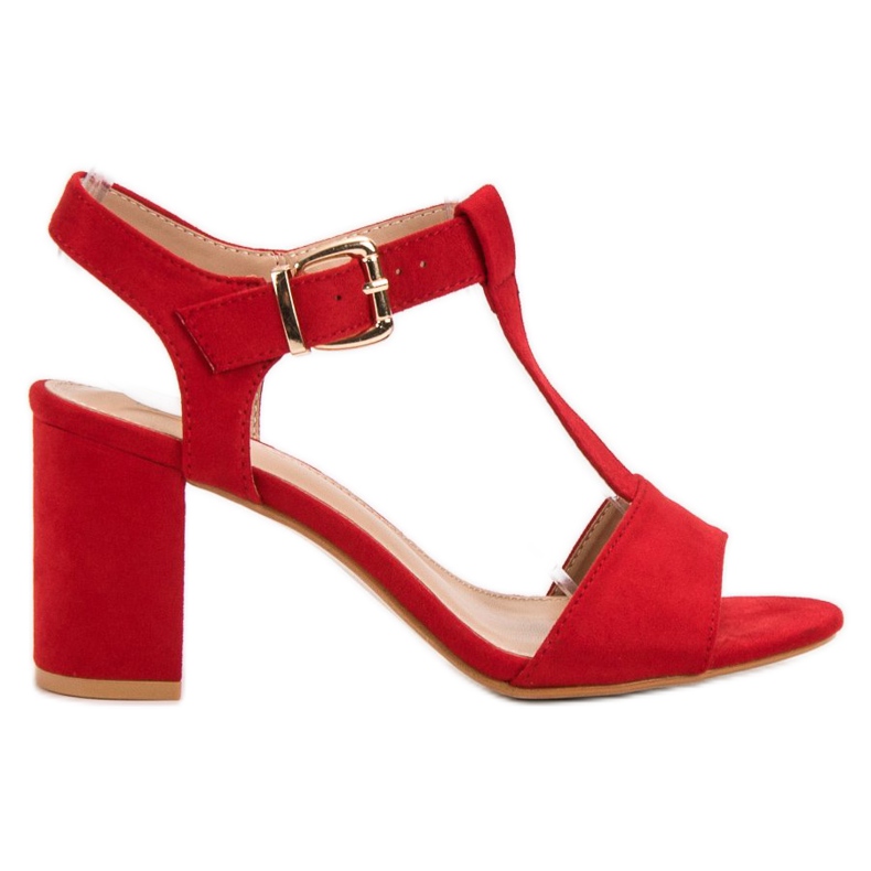 Anesia Paris Sandalias rojas en una barra rojo