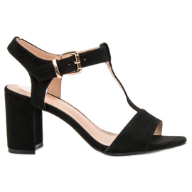 Anesia Paris Sandalias negras en una barra negro
