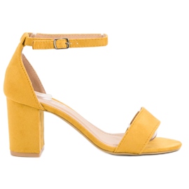 Super Mode Sandalias de gamuza elegantes amarillo