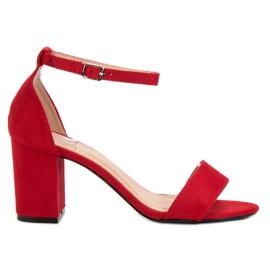 Super Mode Sandalias de gamuza elegantes rojo