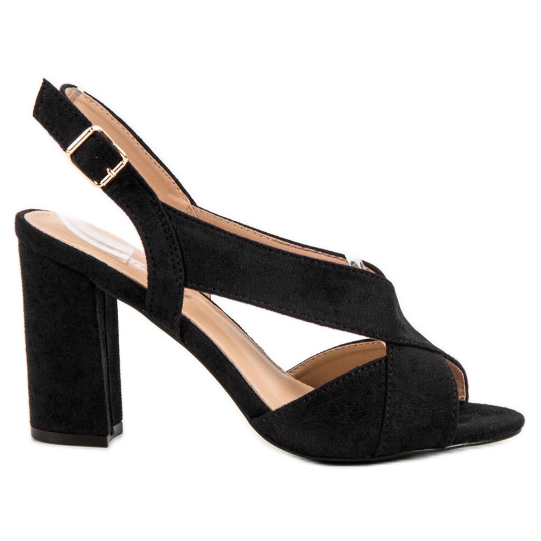 Abloom Sandalias de gamuza elegantes negro