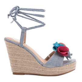 Seastar Sandalias atadas en cuña azul multicolor