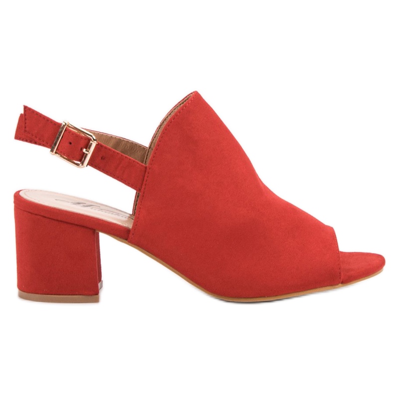 Sandalias cerradas de ante rojo