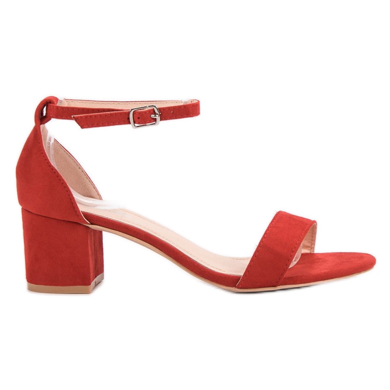 Renda Sandalias clásicas de tacón alto rojo Renda Sandalias clásicas de tacón alto rojo