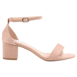 Renda Sandalias clásicas de tacón alto rosado