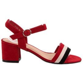 Queen Vivi Sandalias de tacón de moda rojo