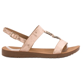 Vinceza Sandalias planas amarillo rosa