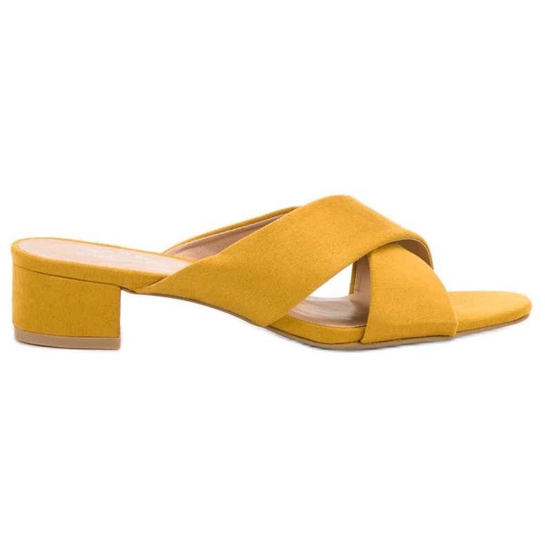 Small Swan Pantuflas de gamuza elegantes amarillo