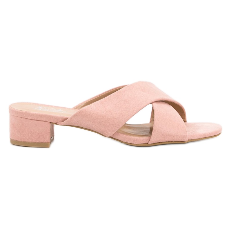 Small Swan Pantuflas de gamuza elegantes rosado