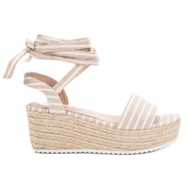 Seastar Sandalias de rayas en cuña beige Seastar Sandalias de rayas en cuña beige