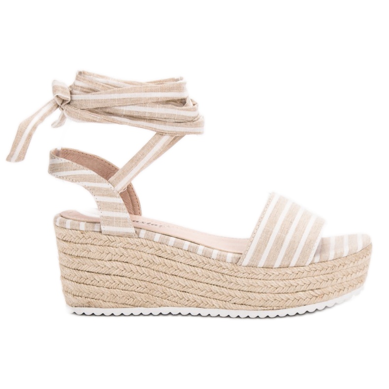 Seastar Sandalias de rayas en cuña beige