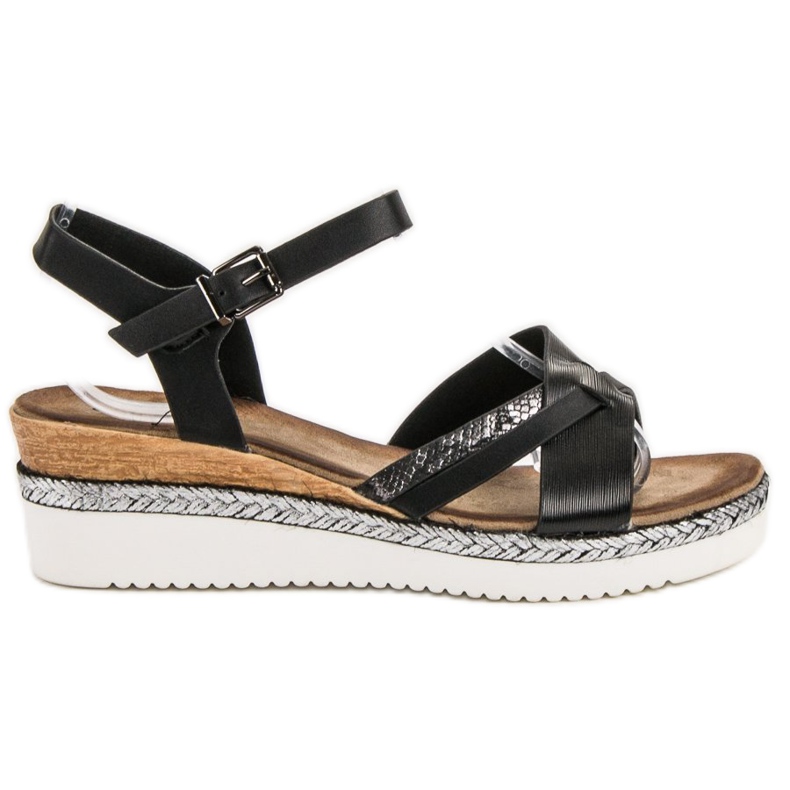 Evento Sandalias negras en cuña negro Evento Sandalias negras en cuña negro