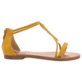 Cm Paris Sandalias planas de ante amarillo