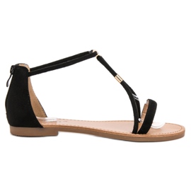 Cm Paris Sandalias planas de ante negro