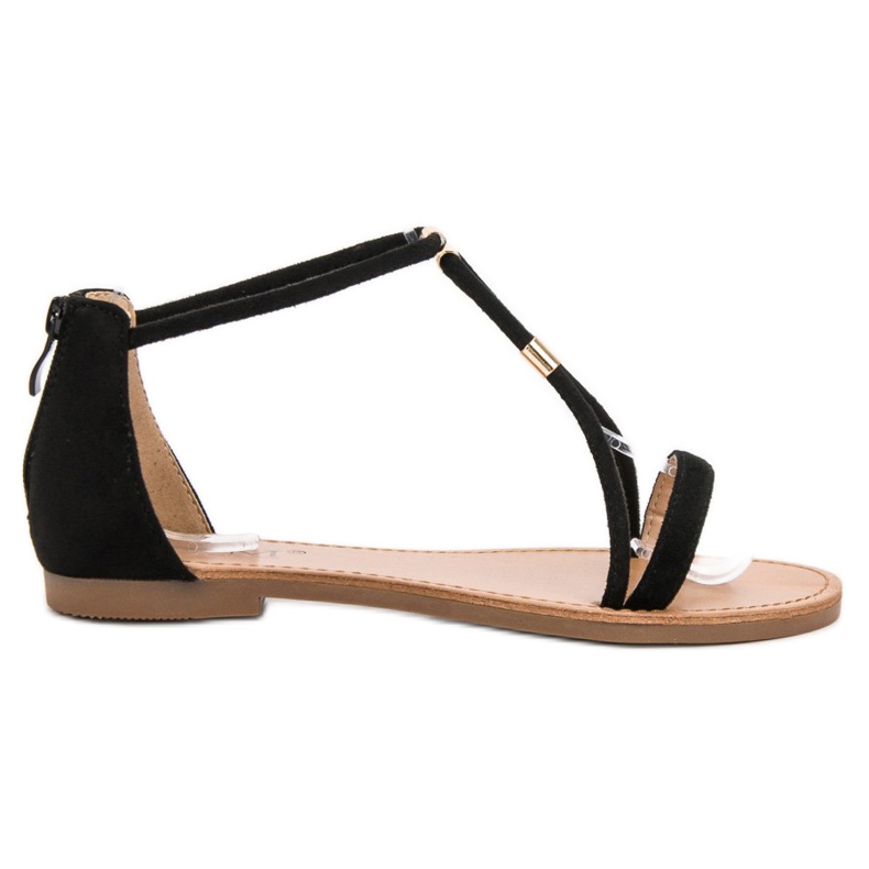 Cm Paris Sandalias planas de ante negro