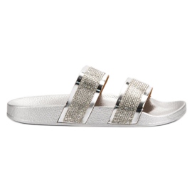 Seastar Pantuflas Plateadas Con Cristales gris