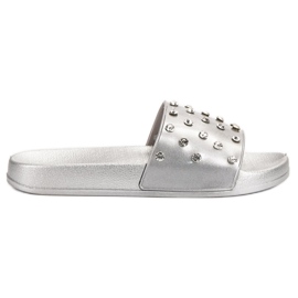 SHELOVET Pantuflas cómodas para mujer gris