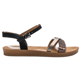 Seastar Sandalias planas de moda negro