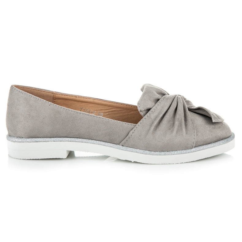 Vices Zapatos de ante con adornos de purpurina gris