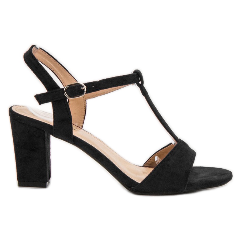 Jumex Sandalias de ante negras negro