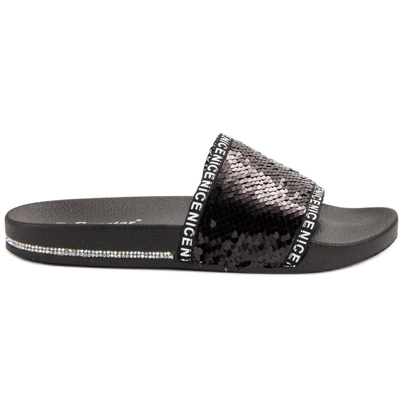 Seastar Pantuflas de lentejuelas negro