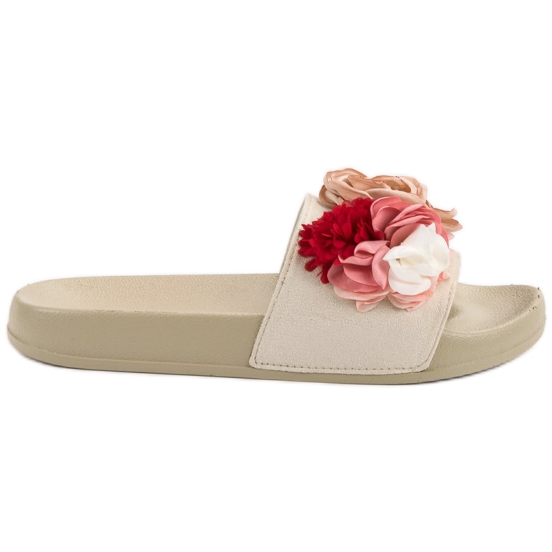 SHELOVET Pantuflas Beige Con Flores