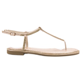 Comer Sandalias japonesas doradas dorado
