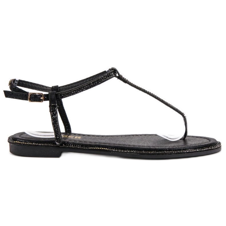Comer Sandalias negras de chanclas negro