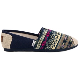Lady Fashion Zapatillas Slip On Boho azul multicolor