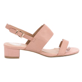 Small Swan Cómodas sandalias de tacón rosa