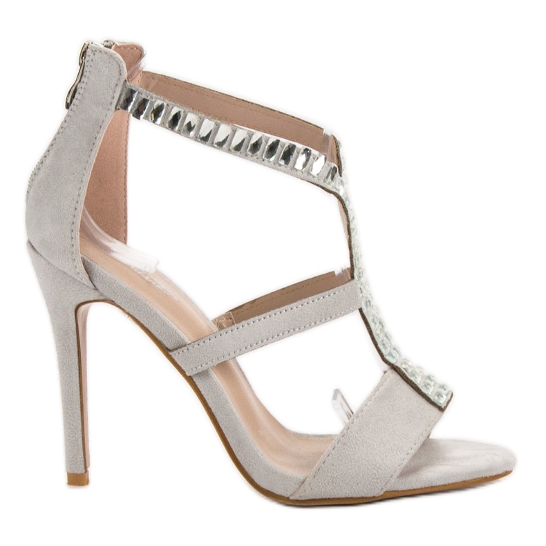 SHELOVET Sandalias sexy en un tacón alto gris