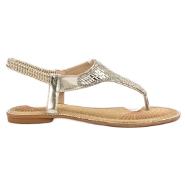 Encor Sandalias con cristales amarillo