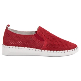 Filippo Zapatillas de cuero sin cordones rojo Filippo Zapatillas de cuero sin cordones rojo