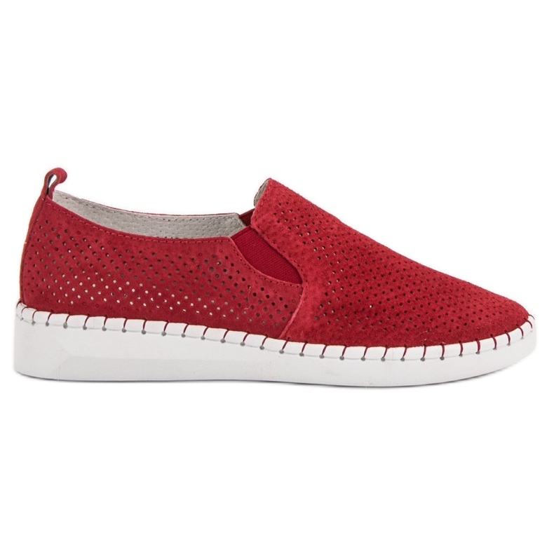 Filippo Zapatillas de cuero sin cordones rojo