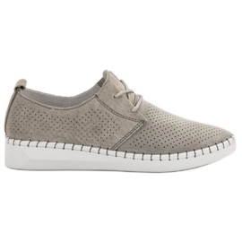 Zapatos de piel calada gris