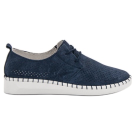 Zapatos de piel calada azul