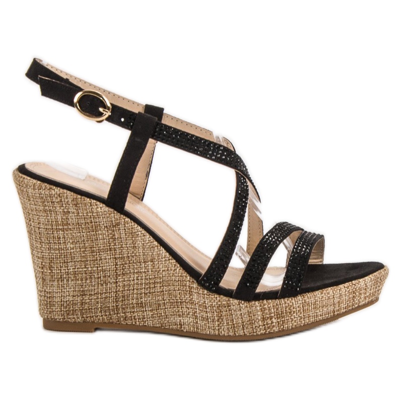 Queentina Sandalias de cuña negro