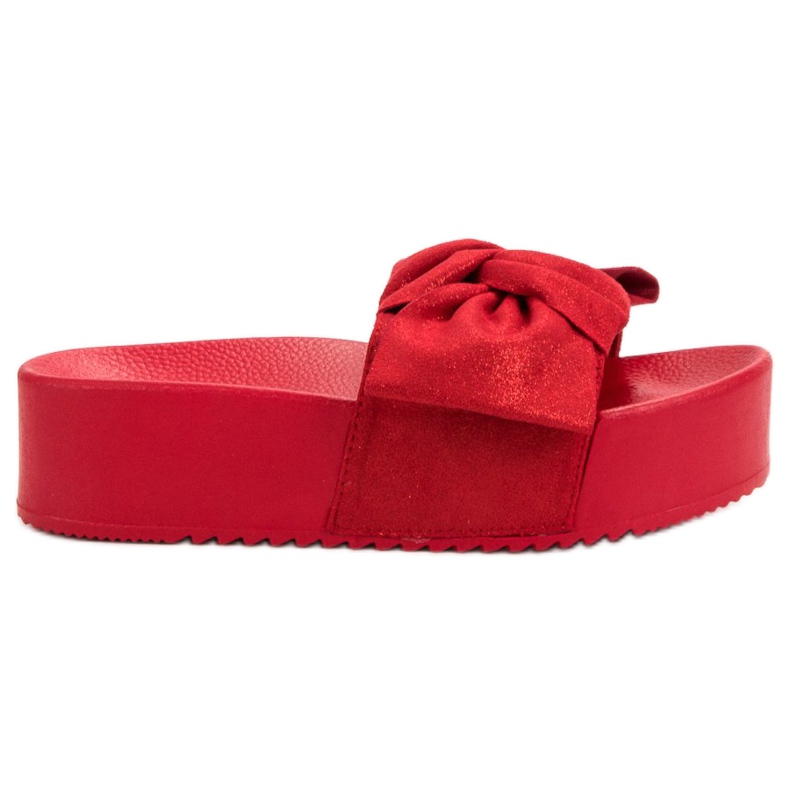 Queen Vivi Zapatillas de ante en la plataforma rojo