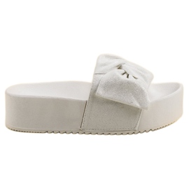 Queen Vivi Zapatillas de ante en la plataforma blanco