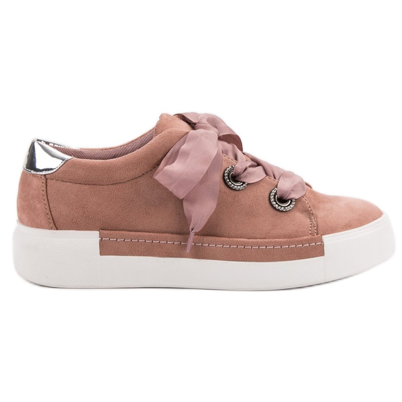 Belle Women Zapatos deportivos de gamuza rosado